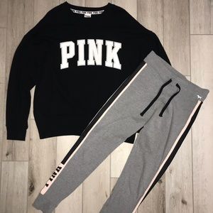 VS Pink Sweatshirt & Yoga Legging Set